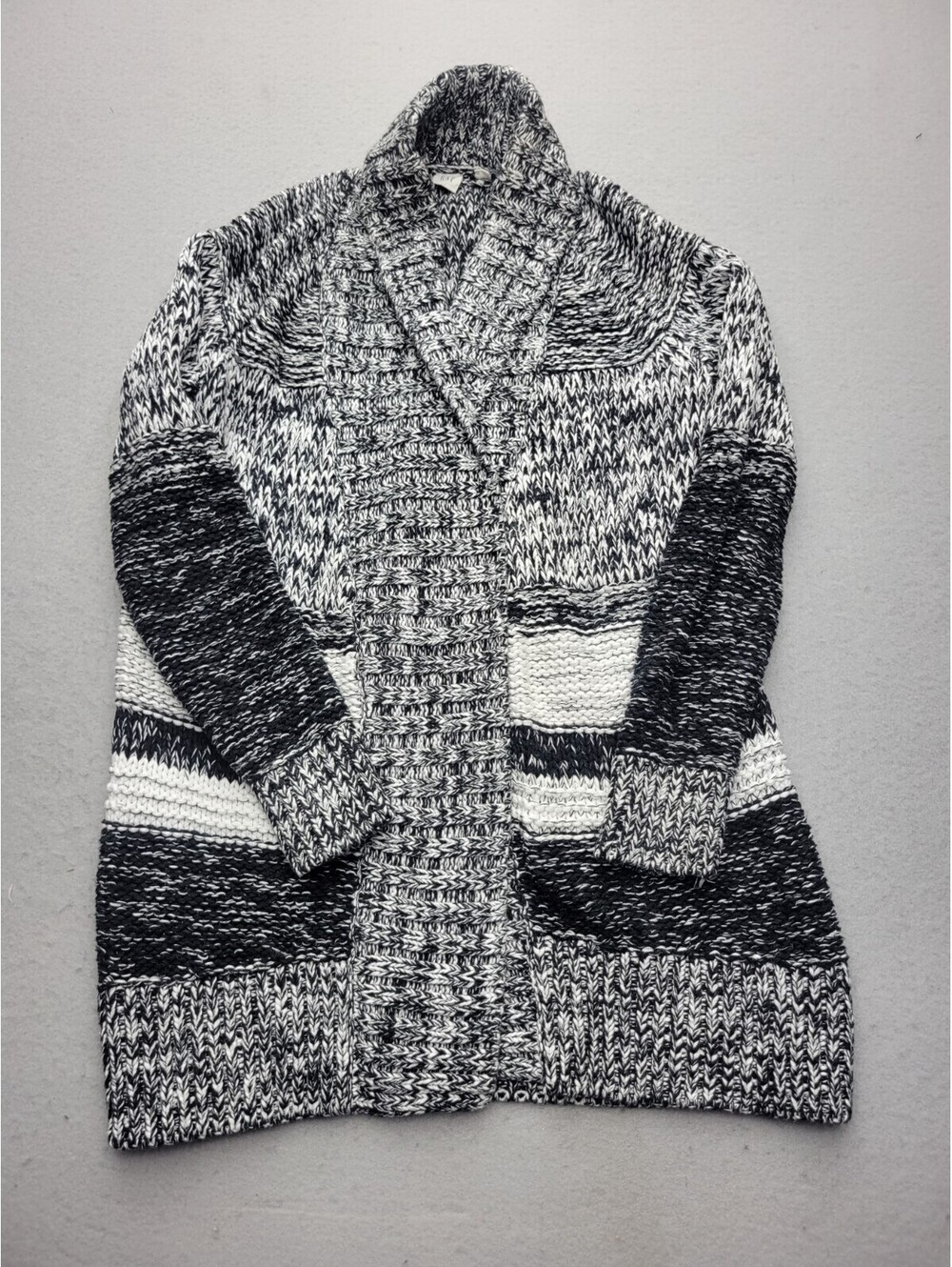Gap Women's Sweater Small Black/White Cardigan Long Sleeve Striped Cotton Blend